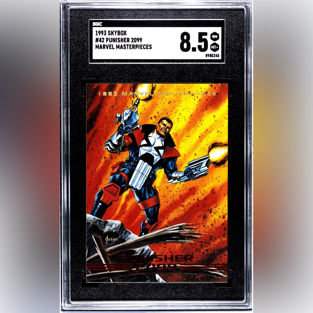 Graded! 1993 Marvel Masterpieces Punisher 2099 trading card.